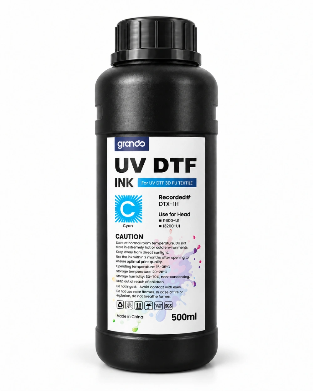 Grando UV DTF Ink 500ml – Cyan