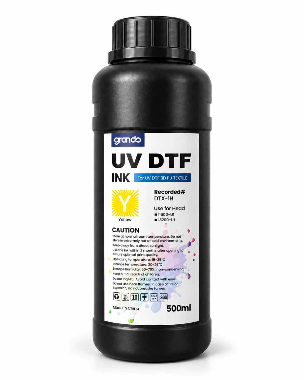 Grando UV DTF Ink 500ml – Yellow